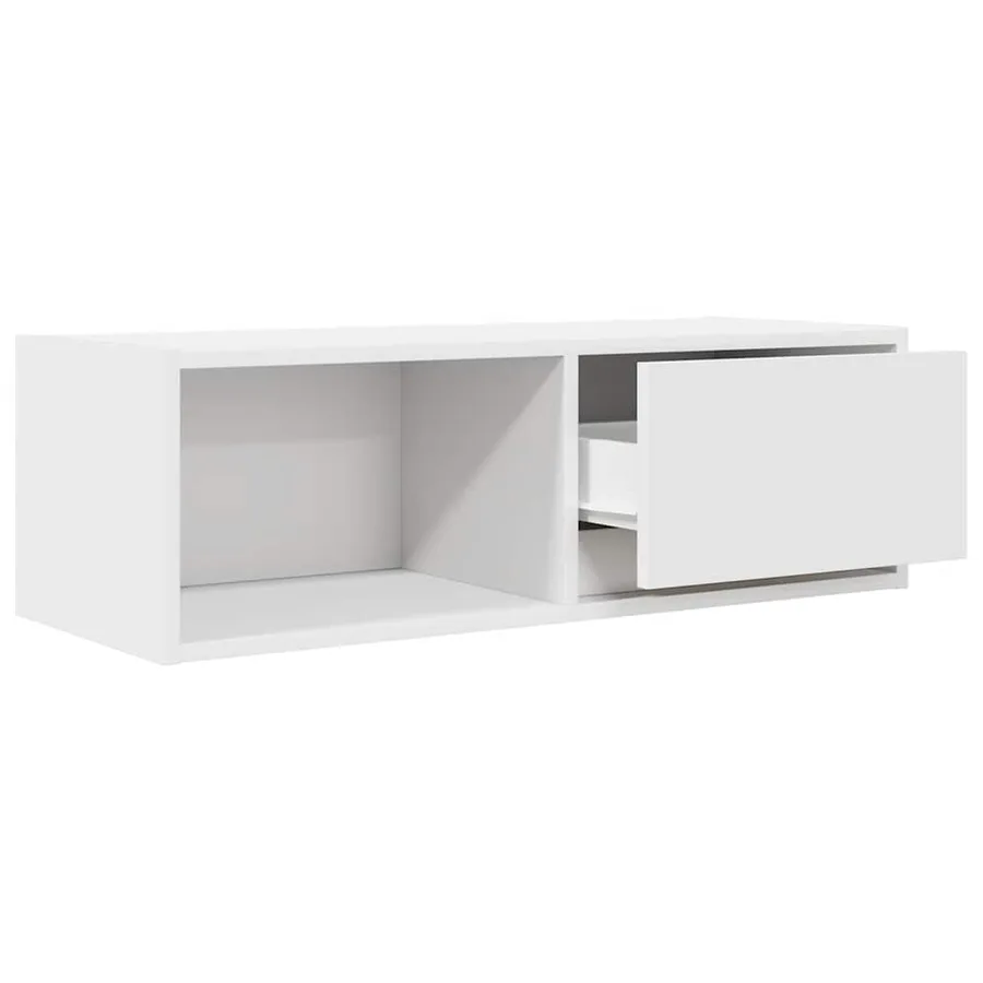 Meuble TV blanc 80x31x25,5 cm bois d'ingénierie - 5