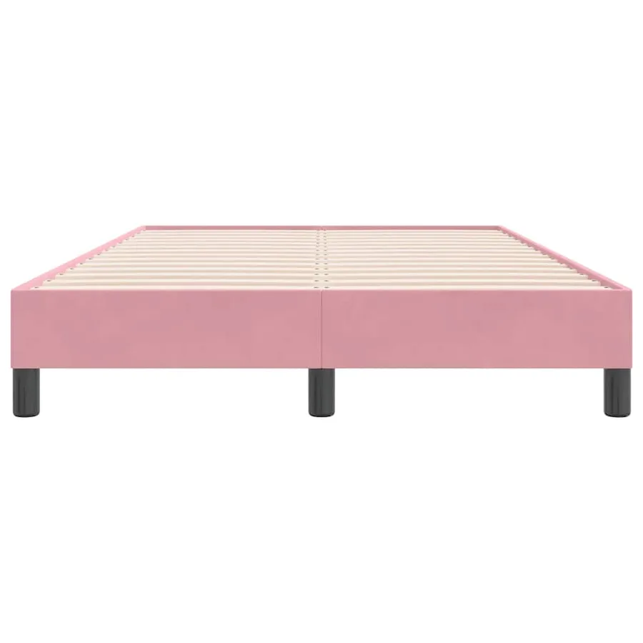 Cadre de lit sans matelas rose 120x220 cm velours - 5