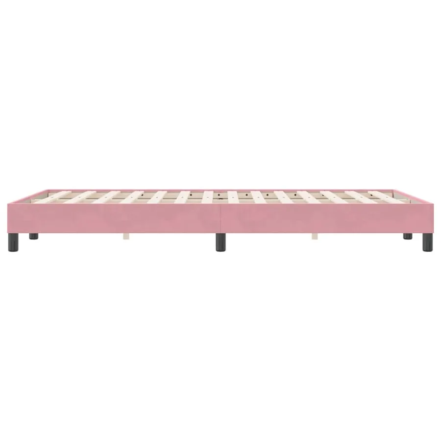 Cadre de lit sans matelas rose 120x220 cm velours - 6