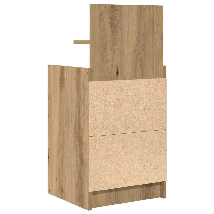 Table de chevet avec 2 tiroirs chêne artisanal 38x34x80 cm - 8
