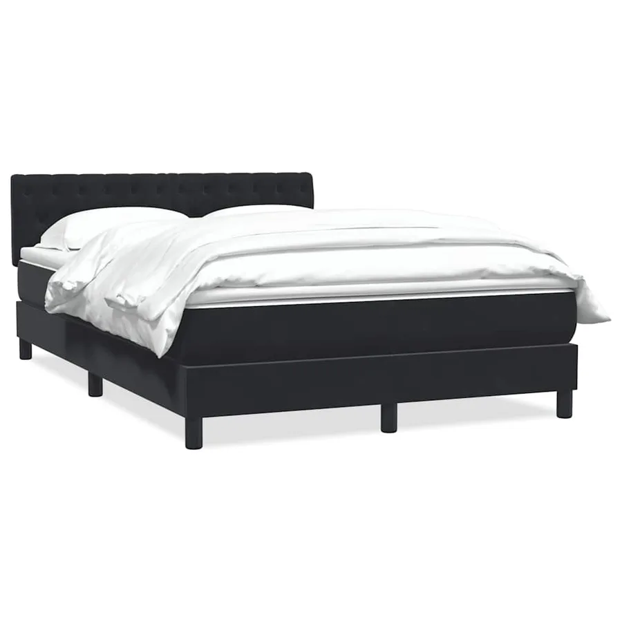 Sommier à lattes de lit avec matelas noir 140x220 cm velours - 2