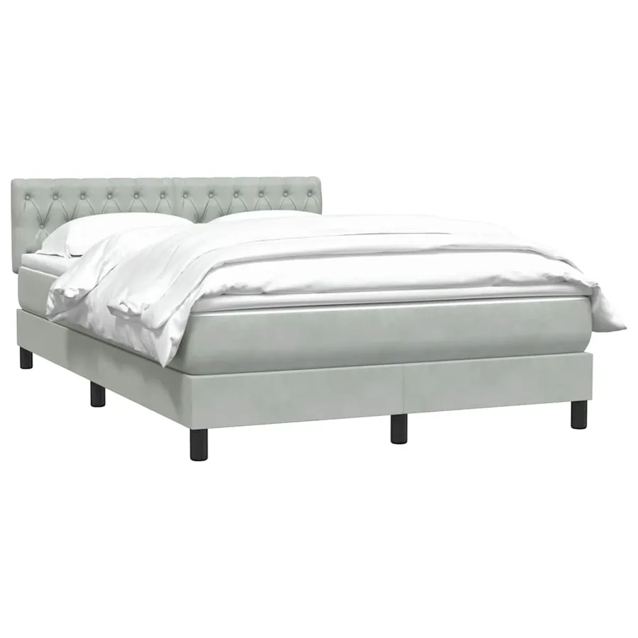 Sommier à lattes de lit et matelas gris clair 160x220cm velours - 3