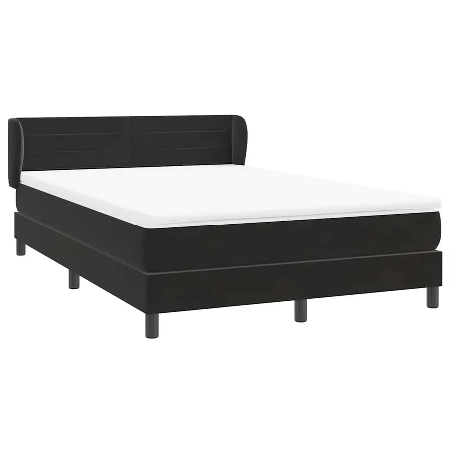 Sommier à lattes de lit avec matelas noir 140x220 cm velours - 4
