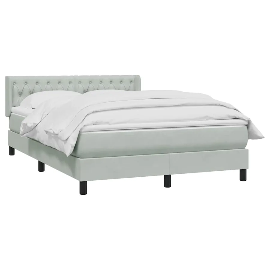 Sommier à lattes de lit et matelas gris clair 160x220cm velours - 3
