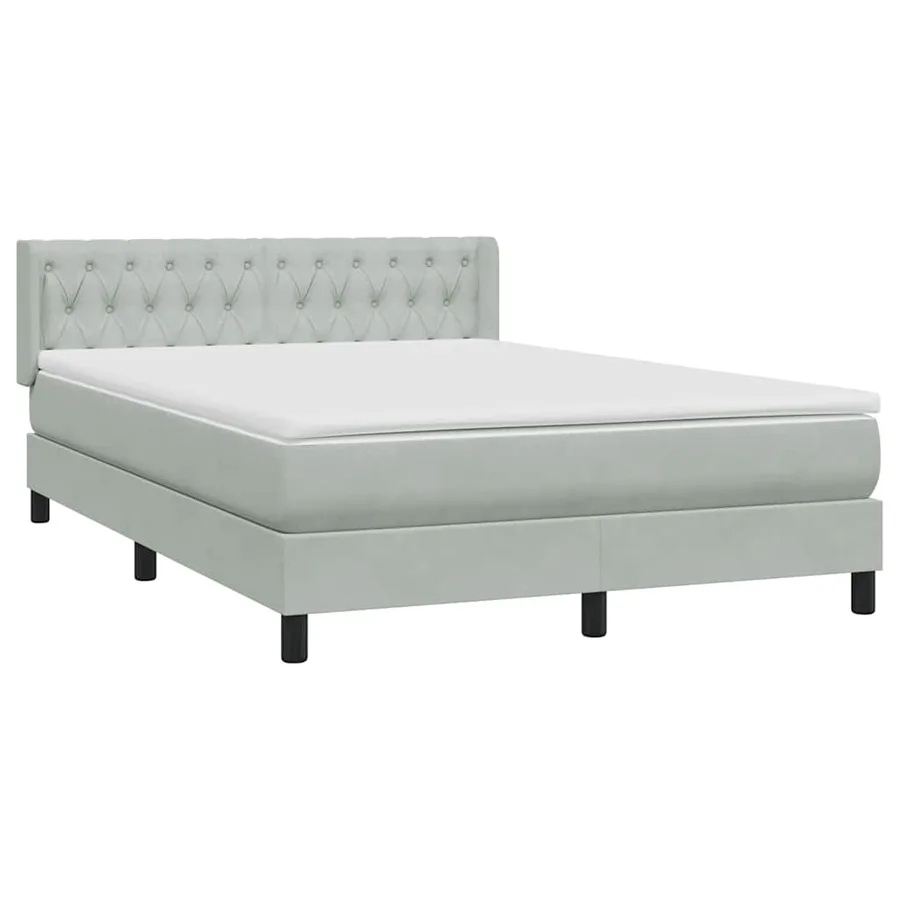 Sommier à lattes de lit et matelas gris clair 160x220cm velours - 4