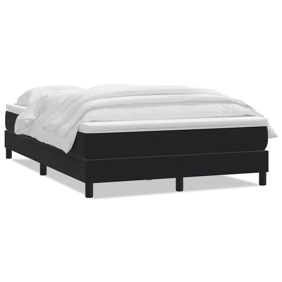 Sommier à lattes de lit avec matelas noir 140x220 cm velours - 2