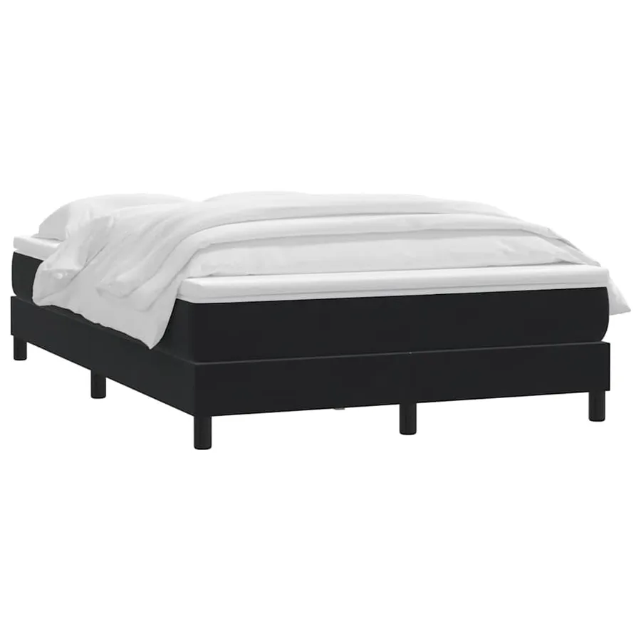 Sommier à lattes de lit avec matelas noir 140x220 cm velours - 3