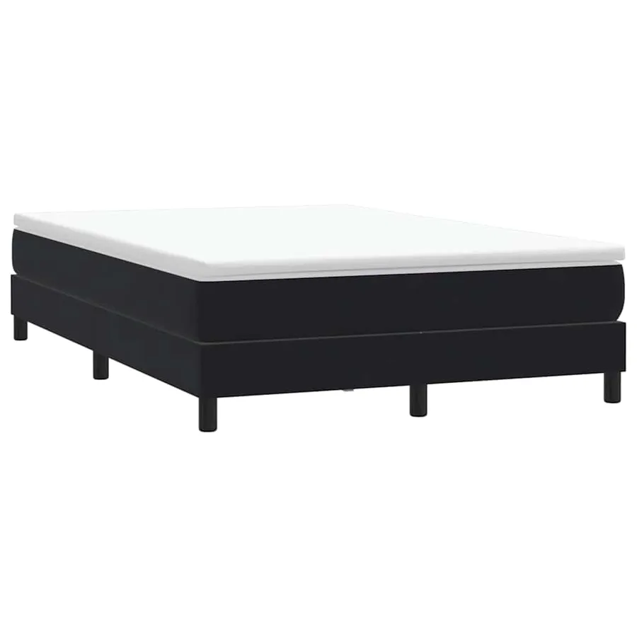 Sommier à lattes de lit avec matelas noir 140x220 cm velours - 5
