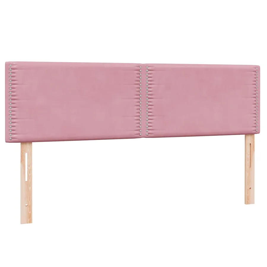 Sommier à lattes de lit avec matelas rose 160x220 cm velours - 7