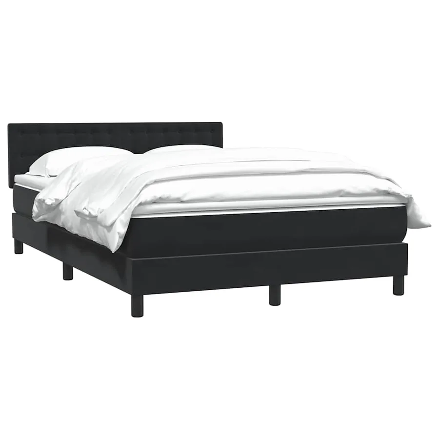 Sommier à lattes de lit avec matelas noir 140x220 cm velours - 3