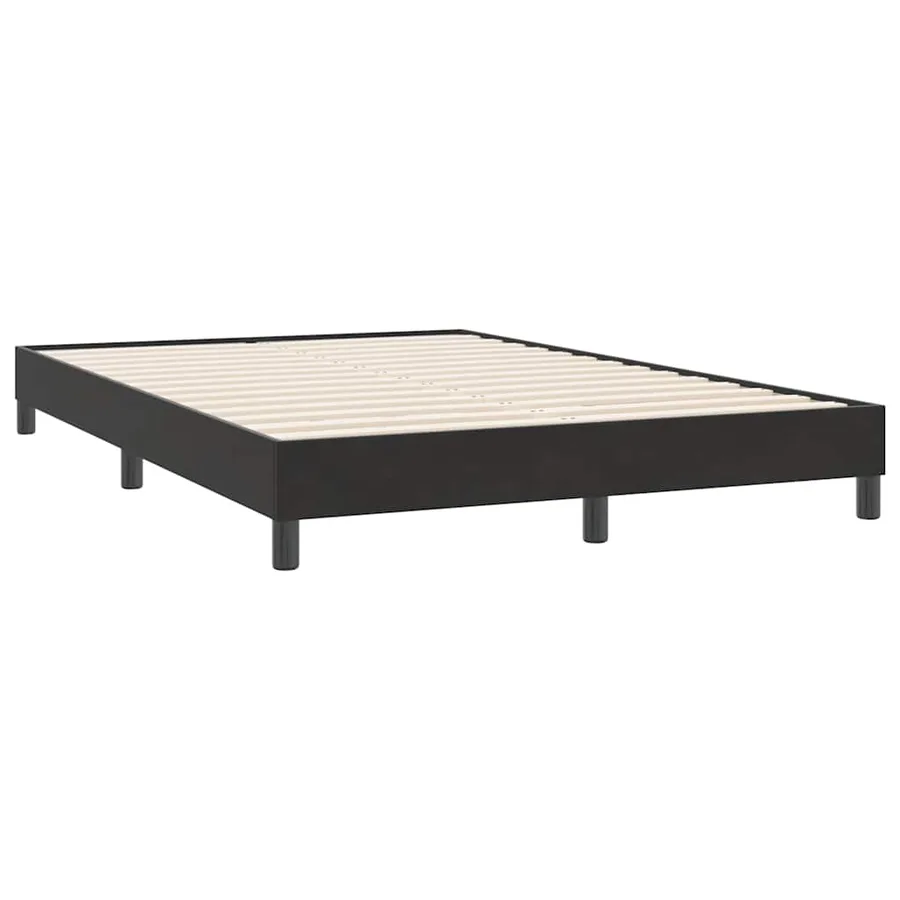 Sommier à lattes de lit avec matelas noir 140x220 cm velours - 5