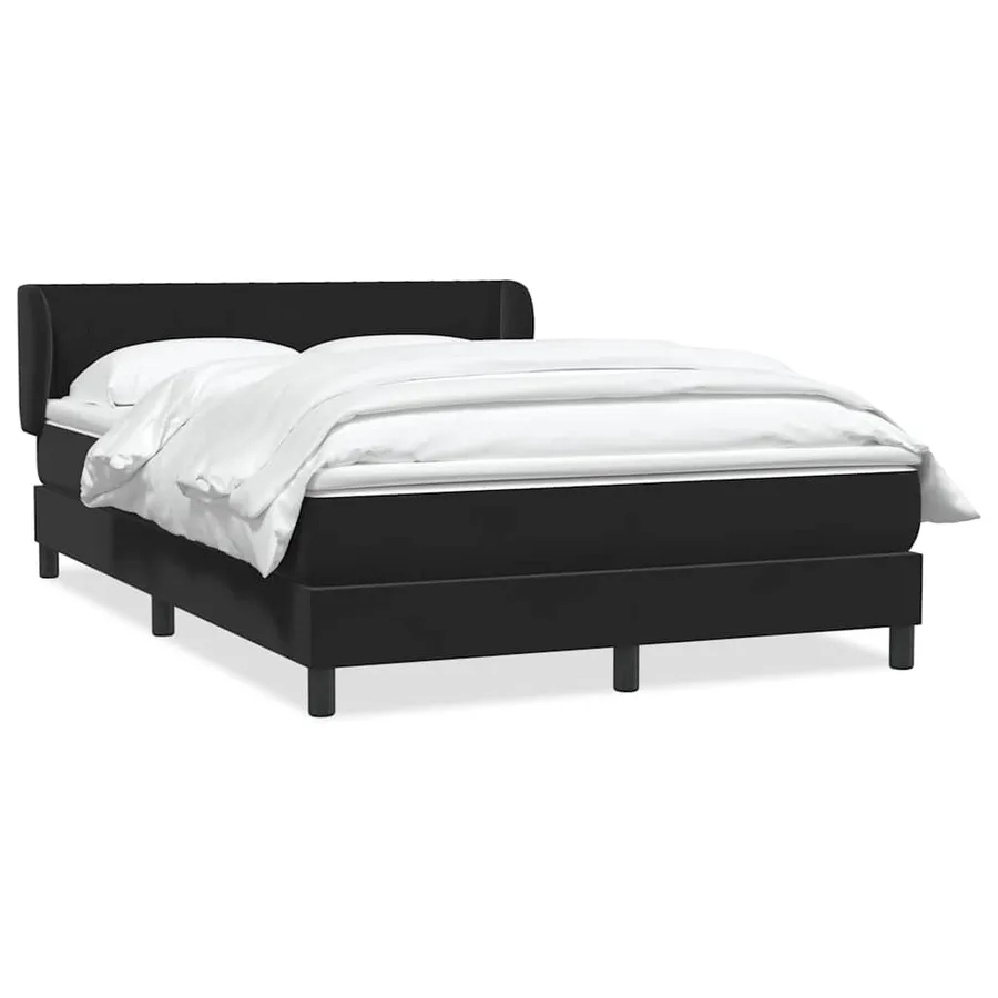 Sommier à lattes de lit avec matelas noir 140x220 cm velours - 2