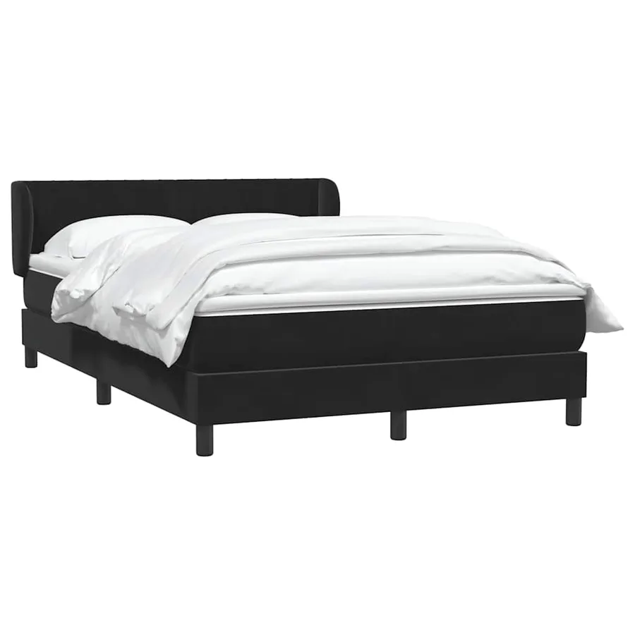 Sommier à lattes de lit avec matelas noir 140x220 cm velours - 3
