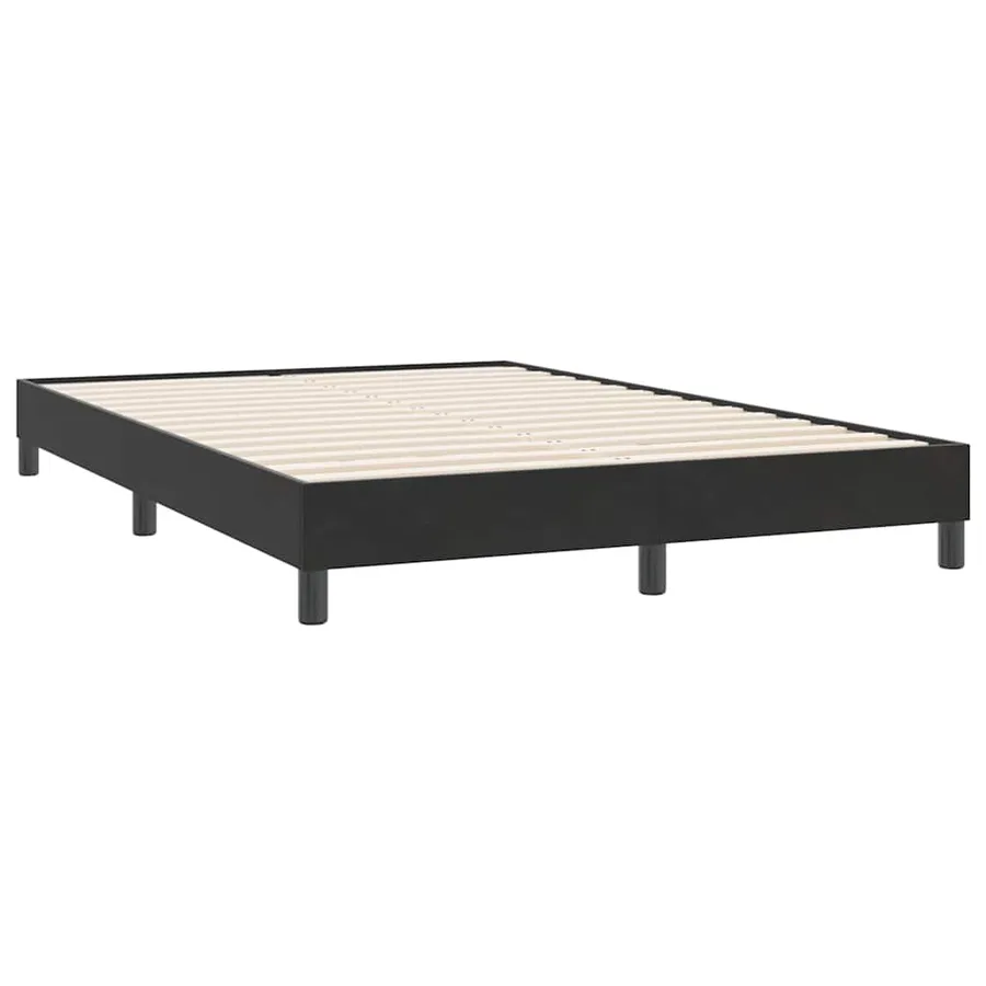 Sommier à lattes de lit avec matelas noir 140x220 cm velours - 5