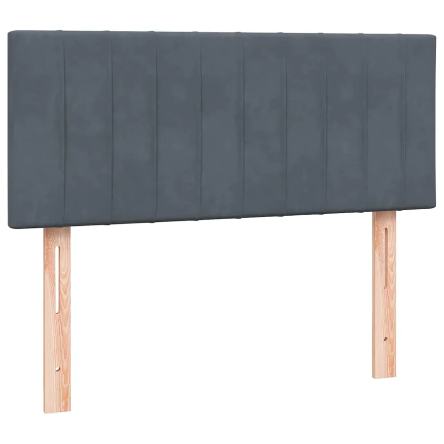 Sommier à lattes de lit et matelas et LED gris clair 120x220cm velours - 7