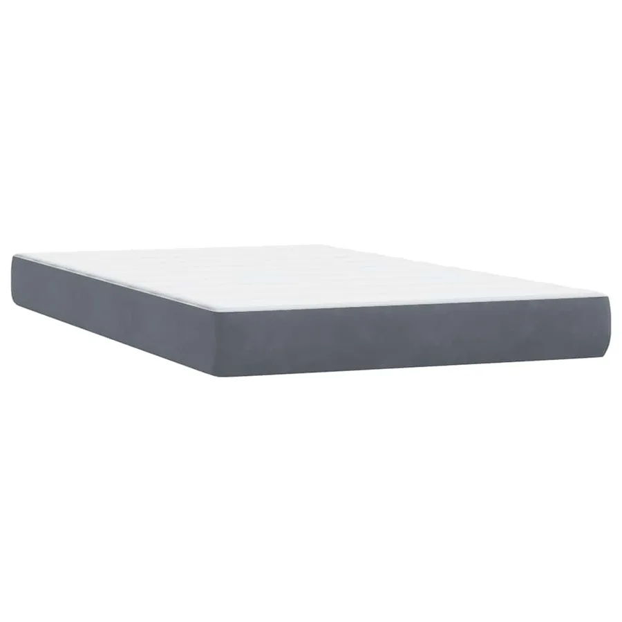 Sommier à lattes de lit et matelas et LED gris clair 120x220cm velours - 8