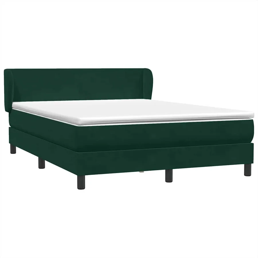 Sommier à lattes de lit et matelas vert foncé 160x220cm velours - 2