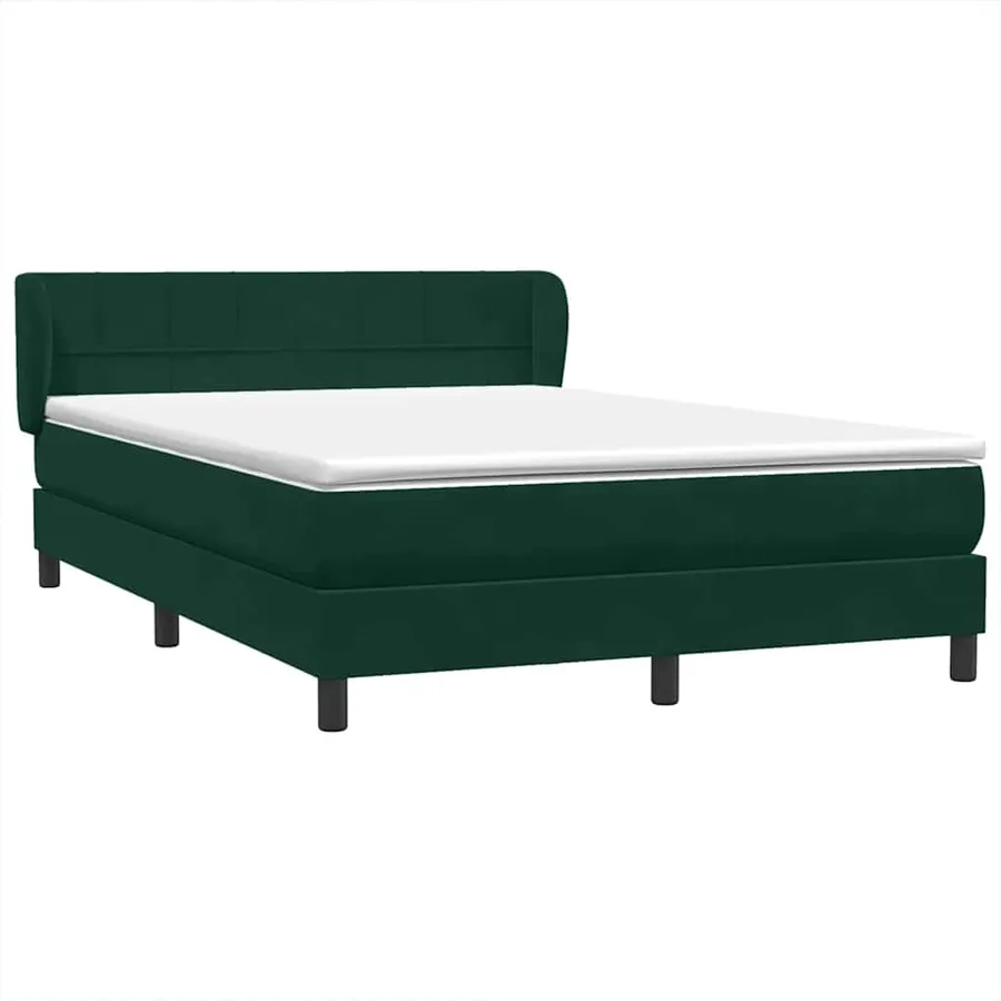 Sommier à lattes de lit et matelas vert foncé 160x220cm velours - 4