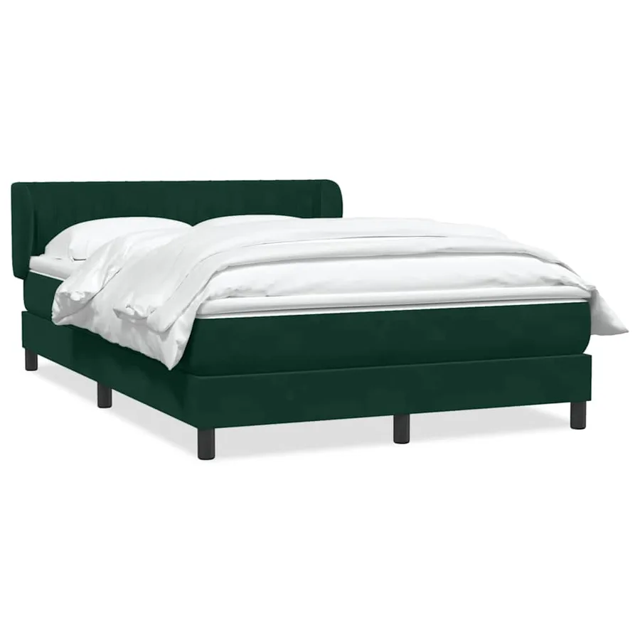 Sommier à lattes de lit et matelas vert foncé 160x220cm velours - 2