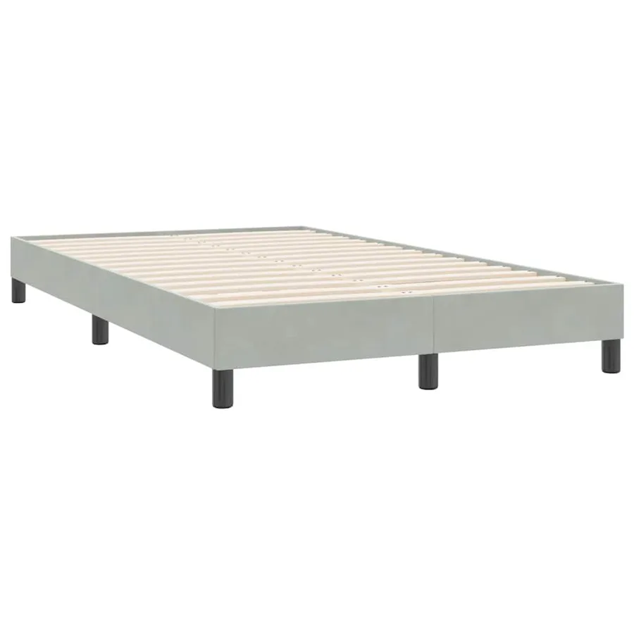 Sommier à lattes de lit et matelas gris clair 120x220cm velours - 5