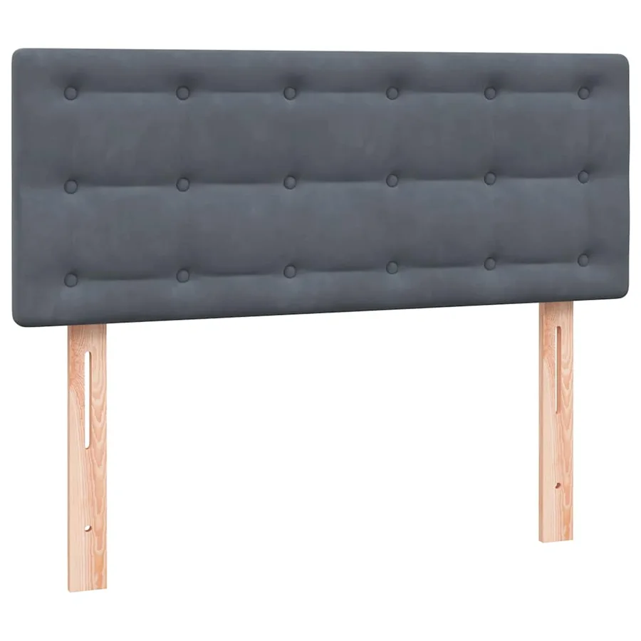 Sommier à lattes de lit et matelas gris foncé 120x220cm velours - 6