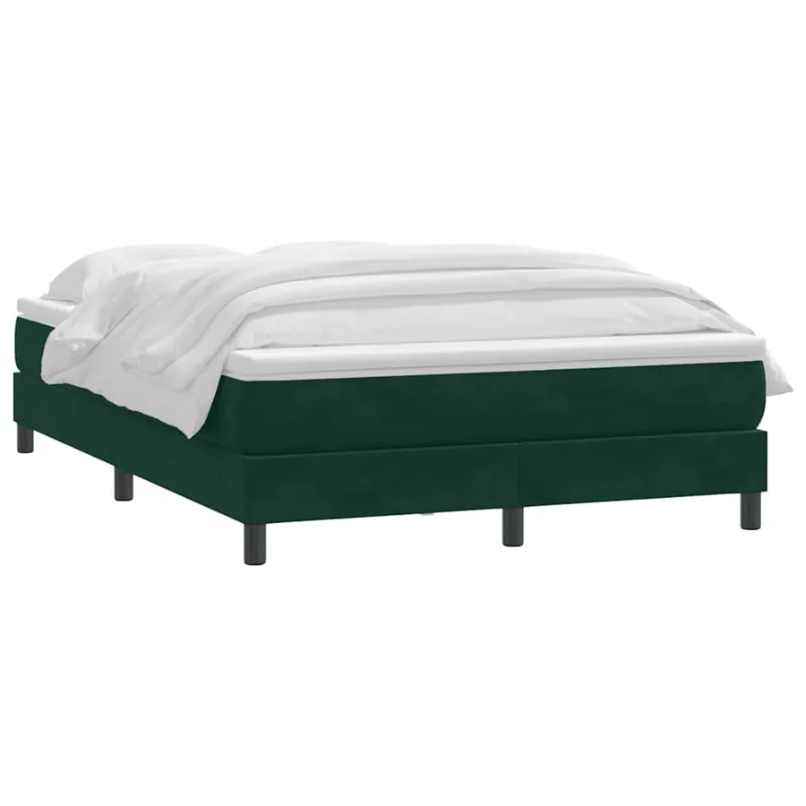 Sommier à lattes de lit et matelas vert foncé 160x220cm velours - 3