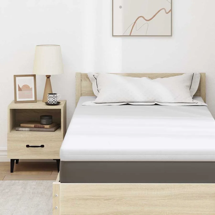 Surmatelas Blanc 100 x 200 cm Tissu jacquard - 7