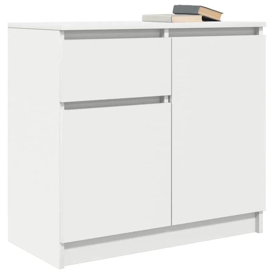 Buffet avec tiroir blanc 71x35x65 cm bois d'ingénierie - 4