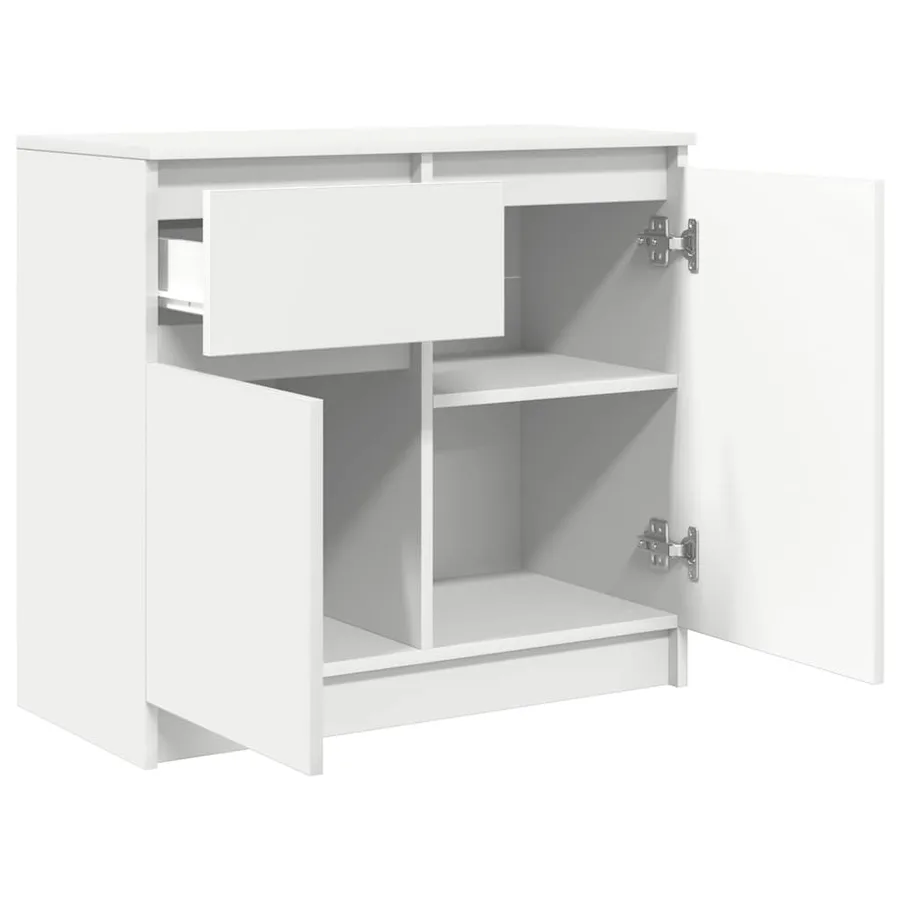 Buffet avec tiroir blanc 71x35x65 cm bois d'ingénierie - 5