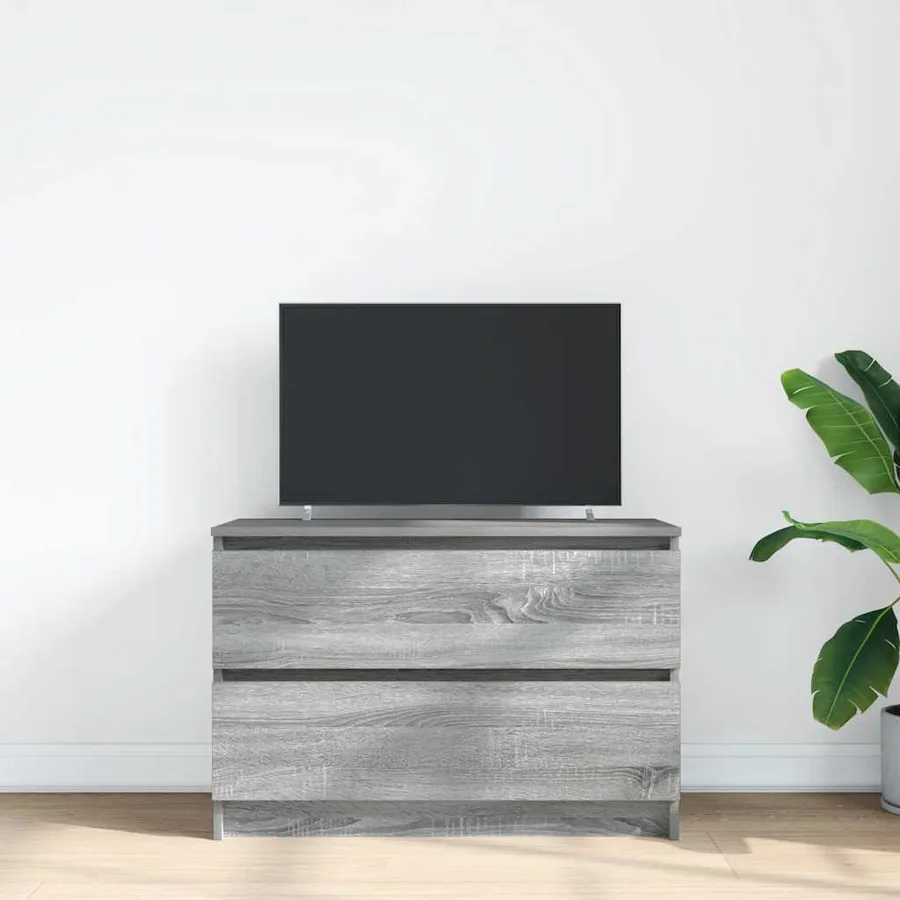 Meuble TV sonoma gris 80x35x54 cm bois d'ingénierie - 3
