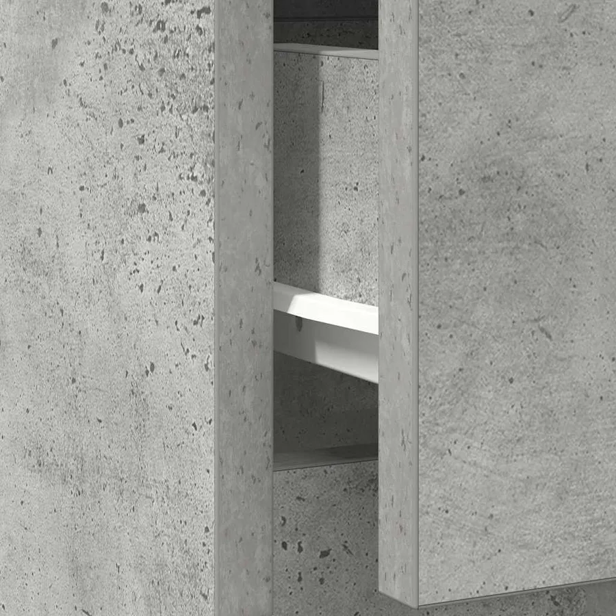 Buffet avec tiroir gris béton 71x35x65 cm bois d'ingénierie - 12