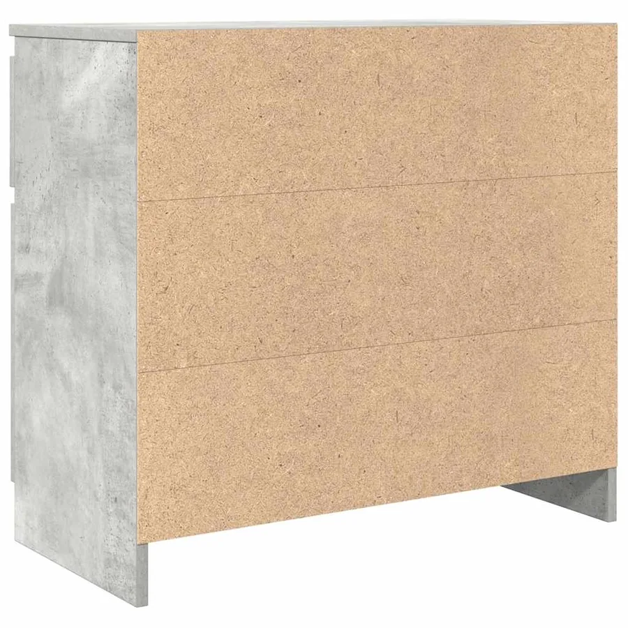 Buffet avec tiroir gris béton 71x35x65 cm bois d'ingénierie - 8