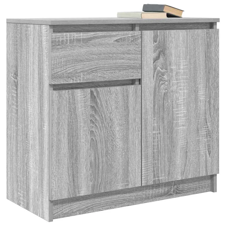 Buffet avec tiroir sonoma gris 71x35x65 cm bois d'ingénierie - 4
