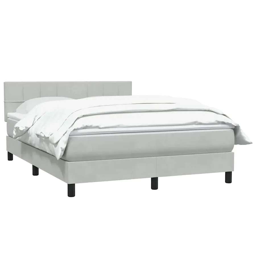 Sommier à lattes de lit et matelas gris clair 140x220cm velours - 3
