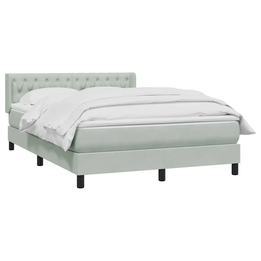 Sommier à lattes de lit et matelas gris clair 140x220cm velours - 3
