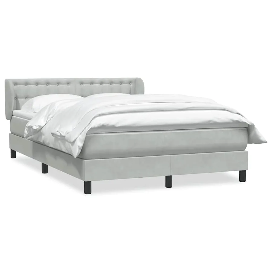 Sommier à lattes de lit et matelas gris clair 140x220cm velours - 2
