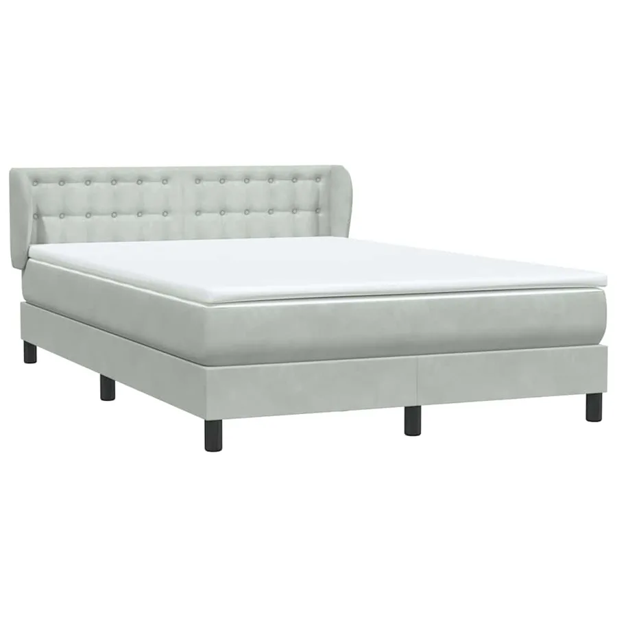 Sommier à lattes de lit et matelas gris clair 140x220cm velours - 4