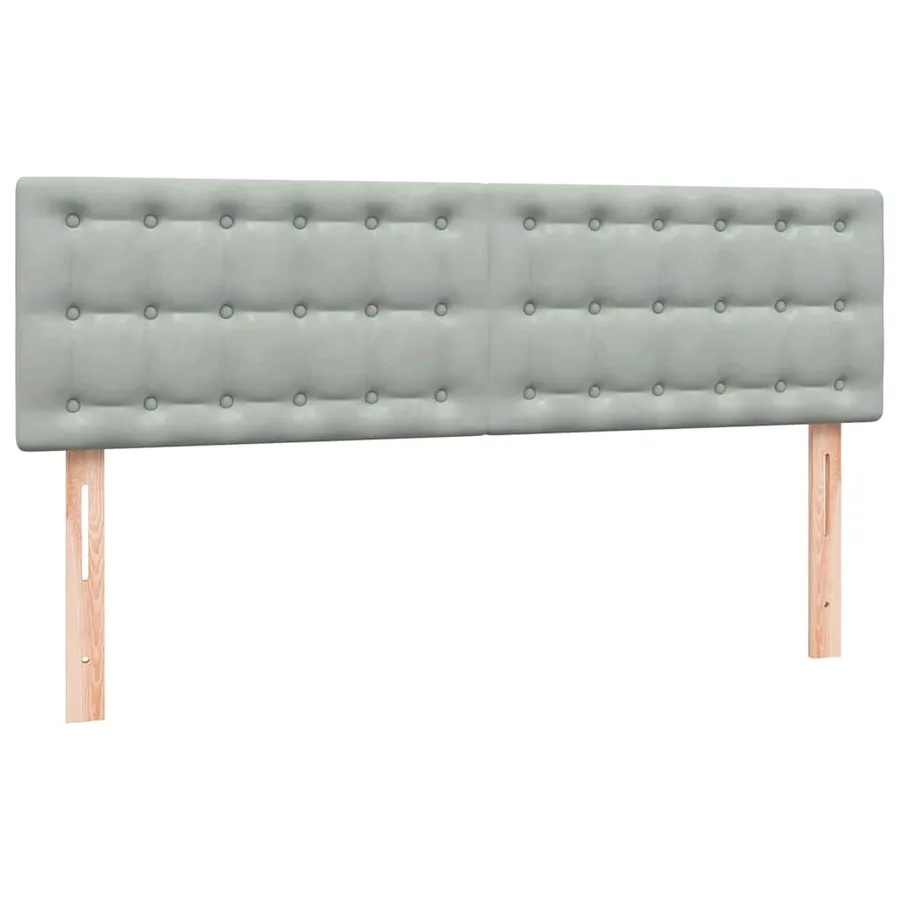 Sommier à lattes de lit et matelas gris clair 140x220cm velours - 7