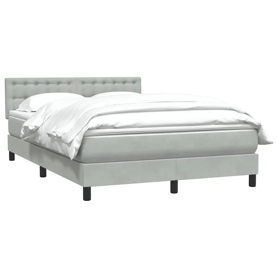 Sommier à lattes de lit et matelas gris clair 140x220cm velours - 3