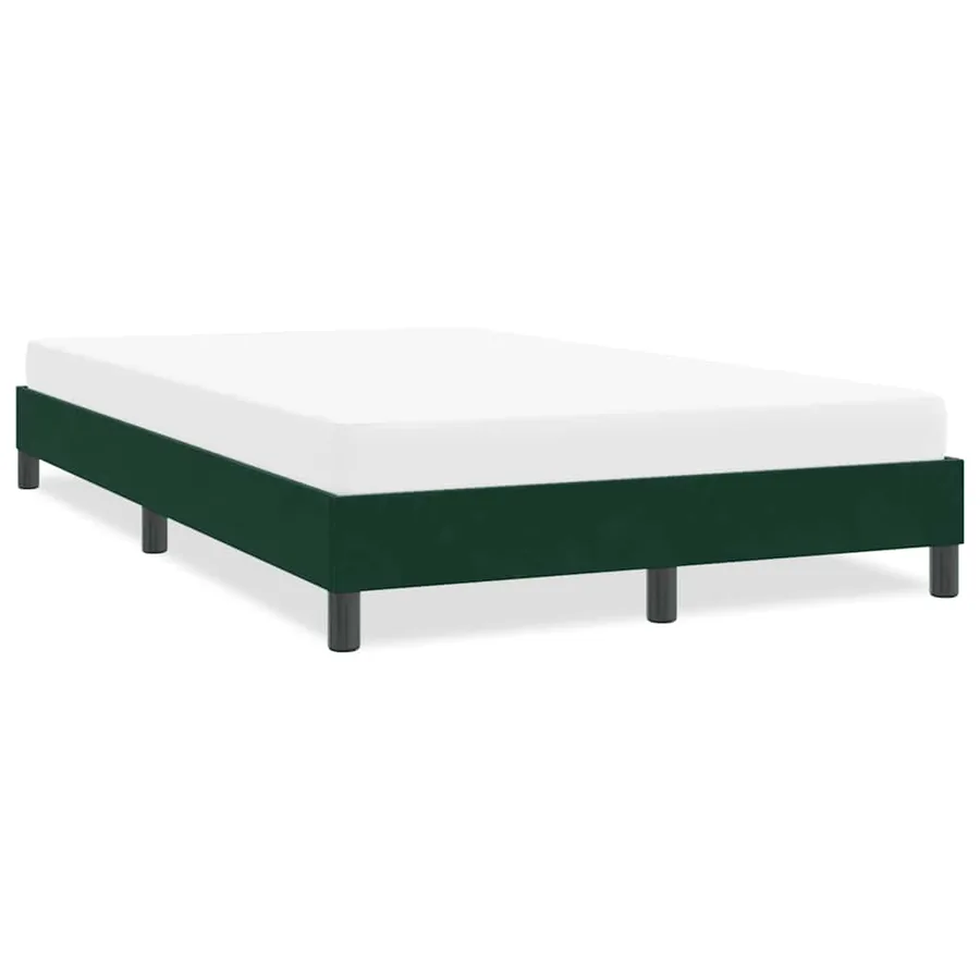 Cadre de lit sans matelas vert foncé 120x220 cm velours