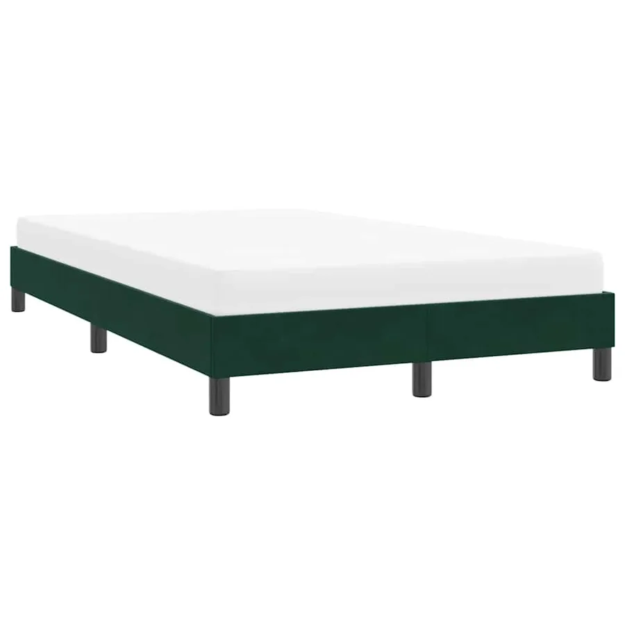 Cadre de lit sans matelas vert foncé 120x220 cm velours - 4