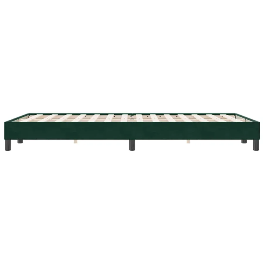 Cadre de lit sans matelas vert foncé 120x220 cm velours - 6