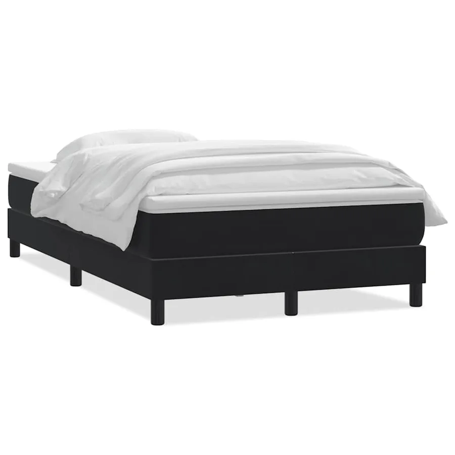Sommier à lattes de lit avec matelas noir 120x220 cm velours - 2