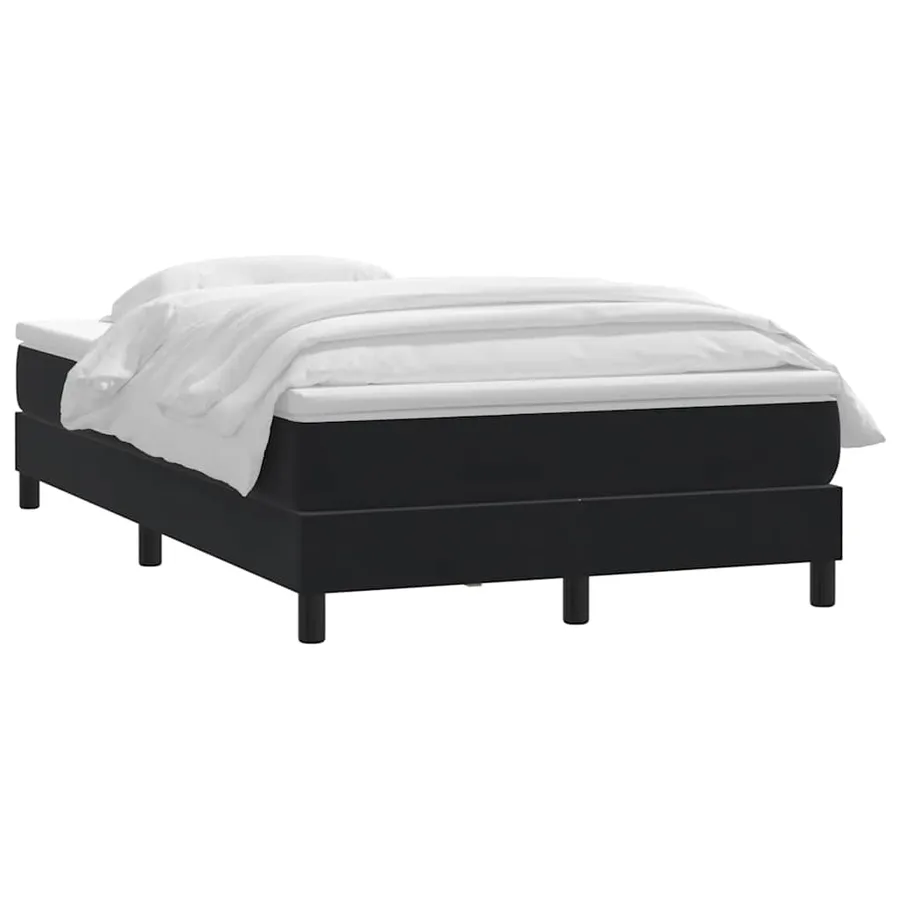 Sommier à lattes de lit avec matelas noir 120x220 cm velours - 3