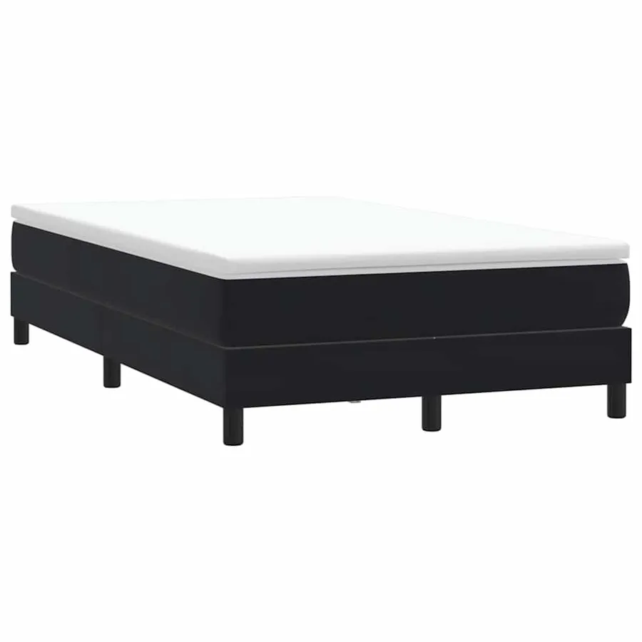 Sommier à lattes de lit avec matelas noir 120x220 cm velours - 5