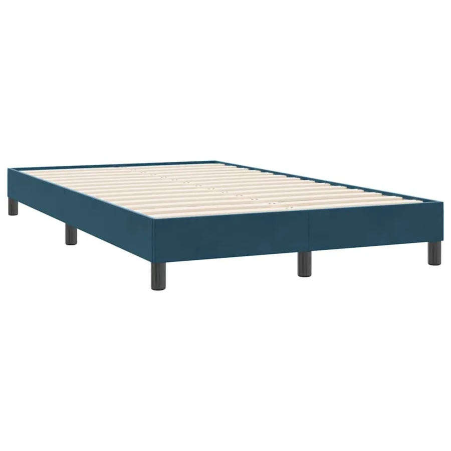 Sommier à lattes de lit et matelas bleu foncé 120x220cm velours - 4