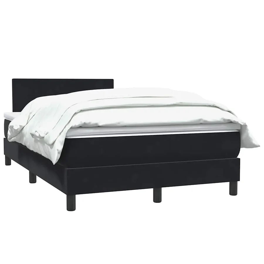 Sommier à lattes de lit avec matelas noir 120x220 cm velours - 3