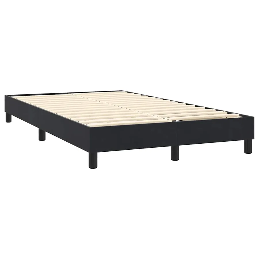 Sommier à lattes de lit avec matelas noir 120x220 cm velours - 5