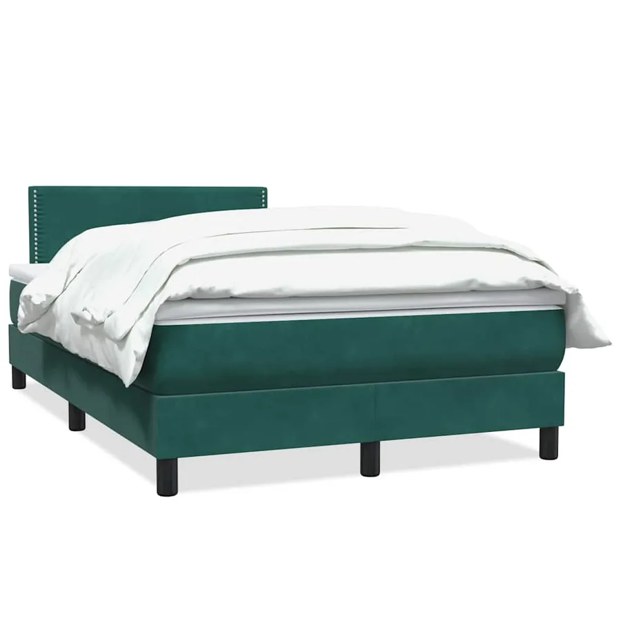Sommier à lattes de lit et matelas vert foncé 120x220cm velours - 2