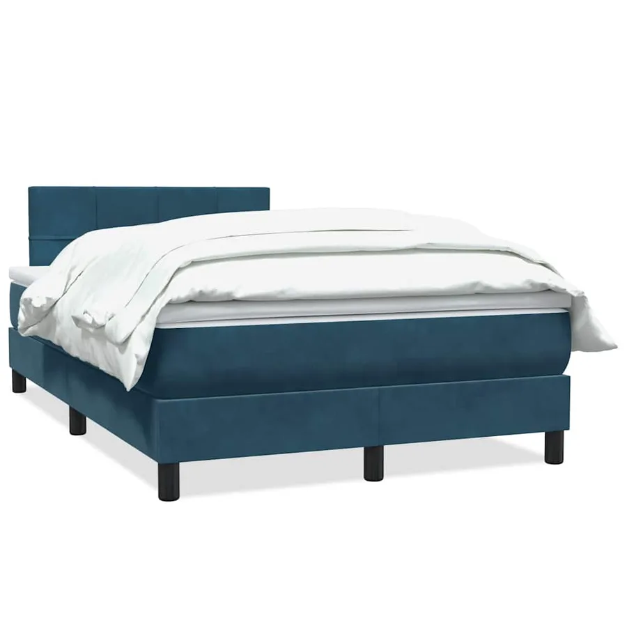 Sommier à lattes de lit et matelas bleu foncé 120x220cm velours - 2